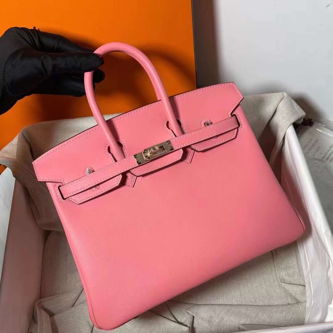 Hermes Birkin 25CM Swift Leather Handbag Rose Pink